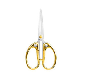 vintage style scissors with gold handle and stainless steel blade