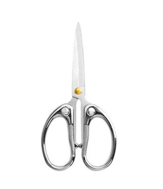 vintage style scissors with silver handle and stainless steel blade