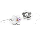 violet flower earrings pansy white tiny handmade silver earrings lily griffin nz