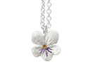 violet flower pansy white floral necklace pendant lily griffin nz jewellery