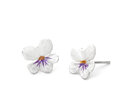 violet flower studs pansy white nature handmade silver earrings lily griffin nz