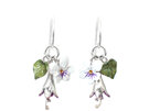 violet kawakawa fuchsia kotukutuku pansy flowers bouquet earrings nz handmade