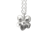violet native nz flower white purple gold pansy sterling silver necklace pendant