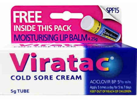 VIRATAC Cold Sore Crm 5% 5g +L/Balm