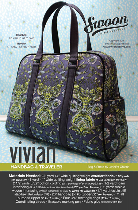 Vivian Handbag & Traveller by Swoon Sewing Patterns