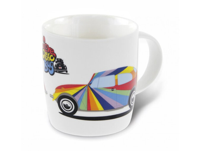 VW Beetle Coffee Mug 370ml - Stripes Beta02 rainbow love that bug