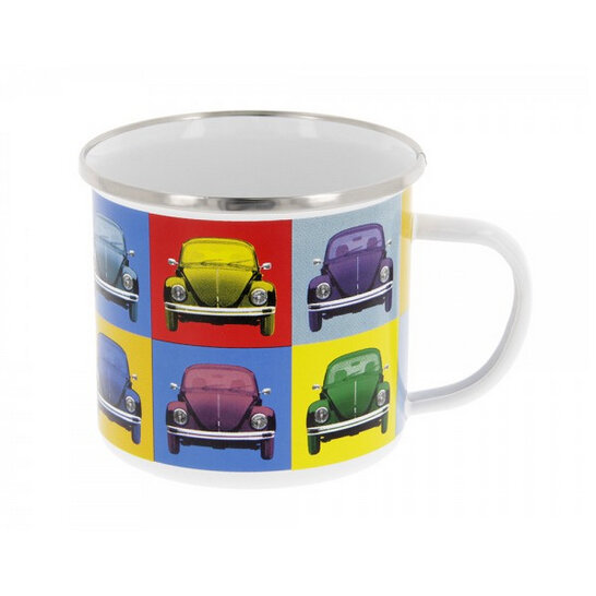 VW Beetle Enamel Mug 500ml - Multicolour