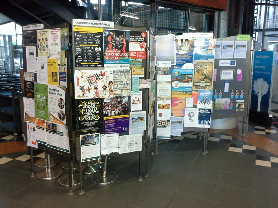 BEFORE: Wellington Library Noticeboards