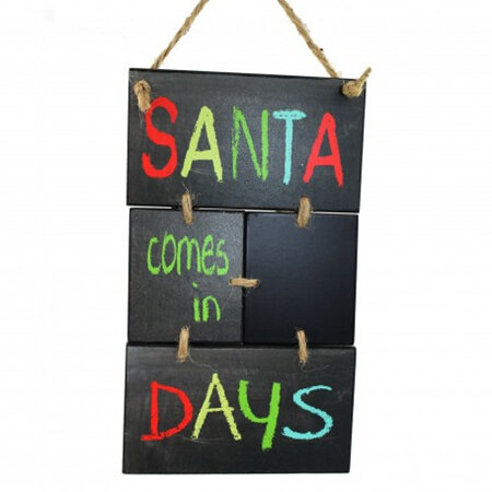 Wall Plaque Santa with Chalkboard - Countdown to Xmas