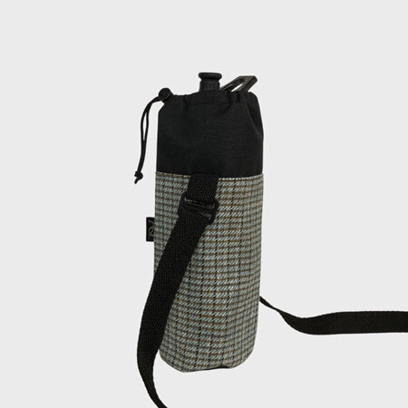 Water Bottle Carrier - teal tweed