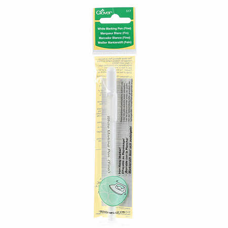 Water Soluble or Iron Off Marking Pen White from Clover