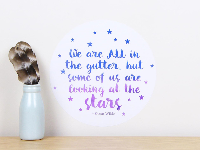 WE are all in the gutter but some of us are looking at the stars quote decal
