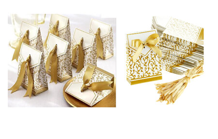 Wedding Favour boxes - gold and silver