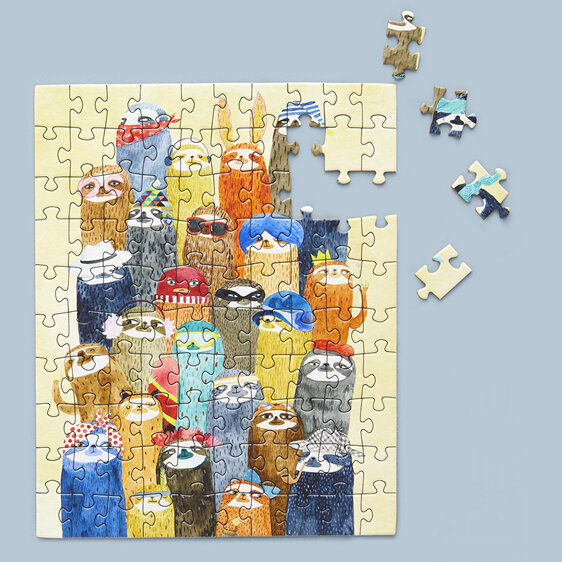 Werkshoppe Snax Size 100 Piece Jigsaw Puzzle Sloth Party