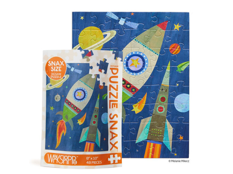 Werkshoppe Snax Size 48 Piece Jigsaw Puzzle Outer Space kids rocket
