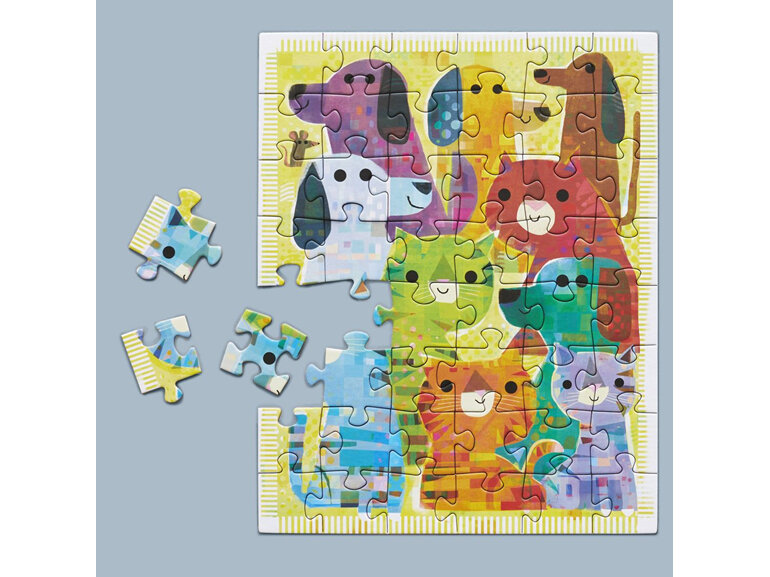 Werkshoppe Snax Size 48 Piece Jigsaw Puzzle tats cats dogs kids