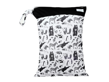 Wet Bag Large - Monochrome Animals