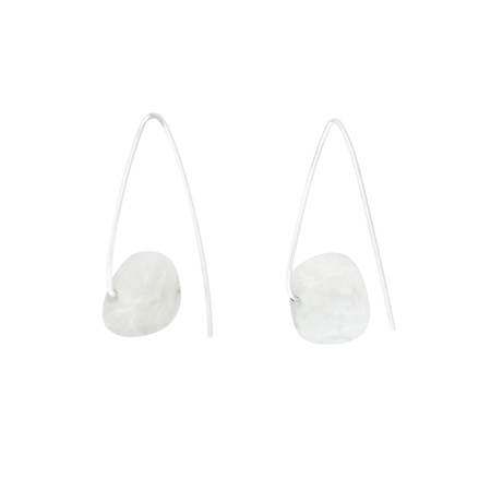 White Agate Sterling Silver Hook Earrings