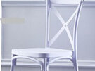 White Cross Back Resin Plastic Chair