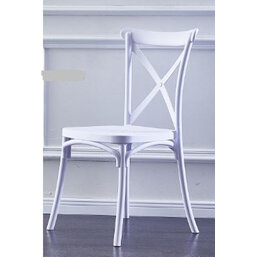 White Cross Back Resin Plastic Chair