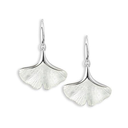 White Ginkgo Leaf Earrings