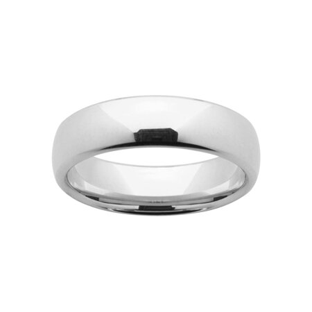 White Gold Mens Comfort Curve Wedding Ring