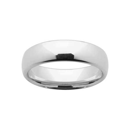 White Gold Mens Comfort Curve Wedding Ring