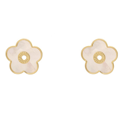 White Mother of Pearl Flower Earrings