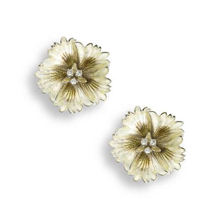White Sapphire Yellow Sweetness Flower Stud Earrings