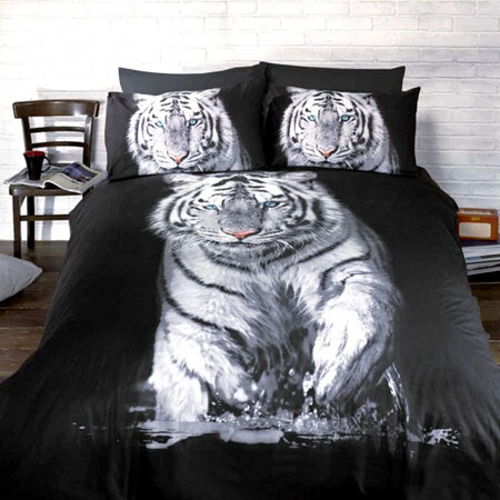 White Tiger Duvet Cover Set