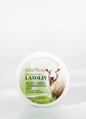 Wild Ferns Lanolin Night Creme with Collagen, Placenta and Propolis - Combination to Oily