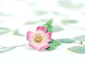 wild rose flower pink silver wedding lapel pin brooch lilygriffin nz jewellery
