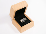 Wilshi Metro Proposal Ring in handmade natural wooden box