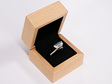 Wilshi Tear Tab Proposal Ring in natural wooden box