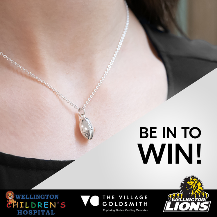 Win a sterling silver rugby ball pendant with Wellington Lions Rugby giveaway