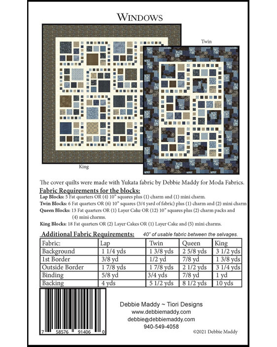 Windows Quilt Pattern from Calico Carriage by Debbie Maddy