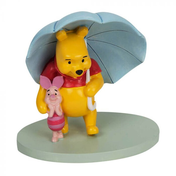 Winnie the Pooh & Piglet Figurine with Umbrella Together