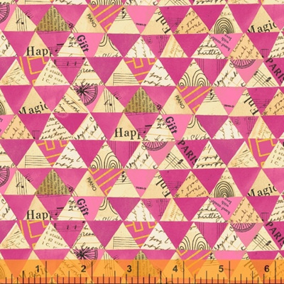 Wish - Collaged Triangles Hot Pink