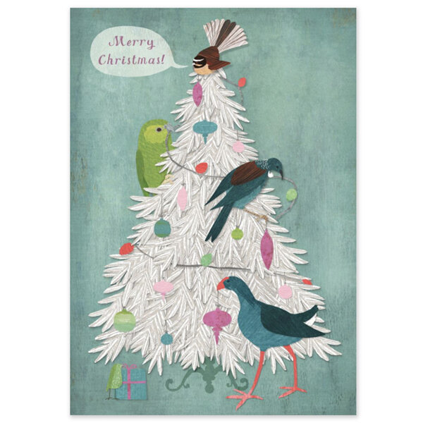 Wolfkamp & Stone Bird Tree Christmas Card