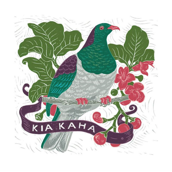 Wolfkamp & Stone - Kereru Native Wood Pigeon Kia Kaha Card