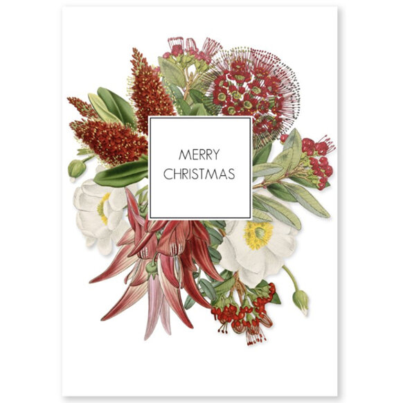 Wolfkamp & Stone Merry Christmas Floral Christmas Card