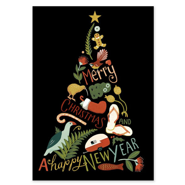 Wolfkamp & Stone Merry Christmas Tree Christmas Card