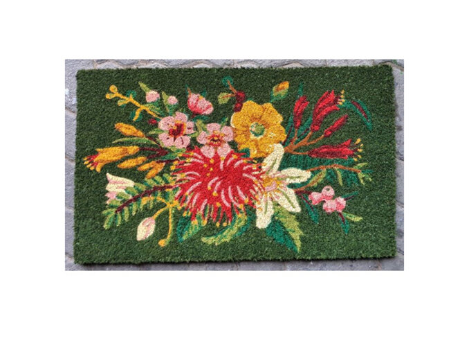 Wolfkamp & Stone Putiputi Coir Doormat flowers floral welcome mat