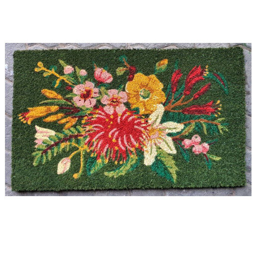 Wolfkamp & Stone Putiputi Coir Doormat flowers floral welcome mat