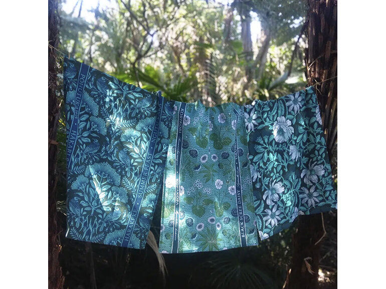 Wolfkamp & Stone Tea Towel Rata Trail Turquoise Climbing Rata William Morris Ins