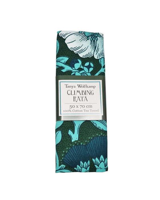 Wolfkamp & Stone Tea Towel - Rata Trail Turquoise Climbing Rata