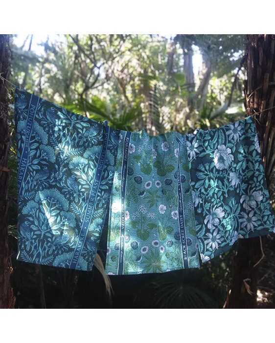 Wolfkamp & Stone Tea Towel Rata Trail Turquoise Climbing Rata William Morris Ins