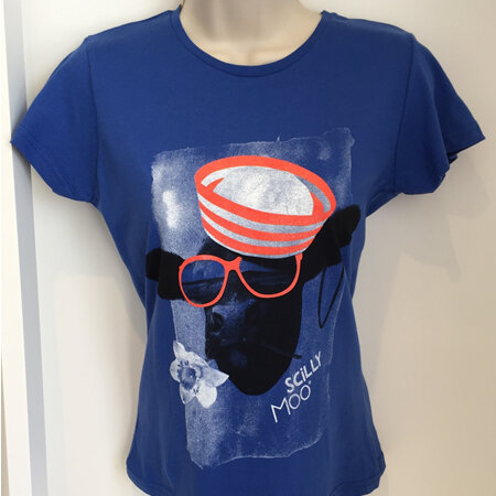 Women's Scilly Moo T-Shirt - Blue