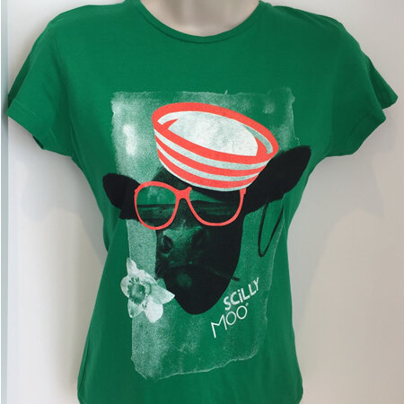 Women's Scilly Moo T-Shirt - Green
