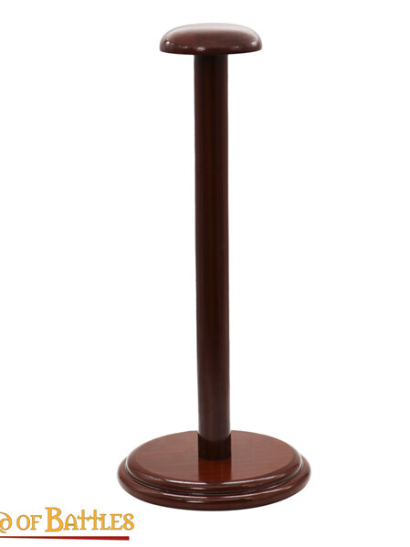 Wooden Helmet Stand with Round Base
